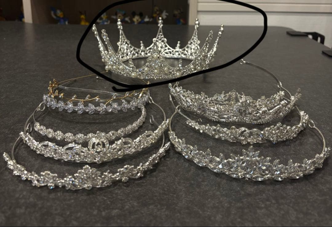 シルバークリスタルティアラ 9点セット - メルカリ