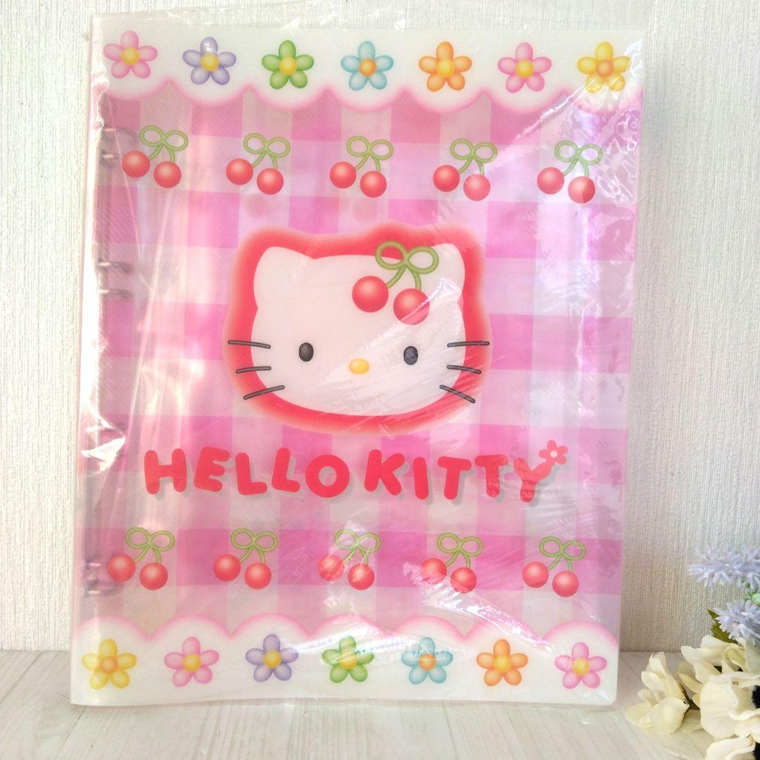 ハローキティ さくらんぼ バインダー リングファイル シール付き 1998