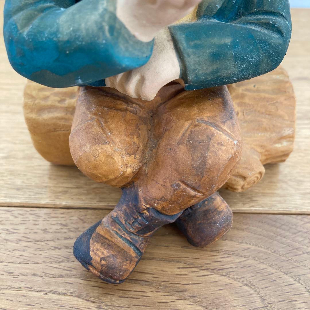 煙出し人形 パイプおじさん 香炉 お香立て 陶器製 置き物 ヴィンテージ