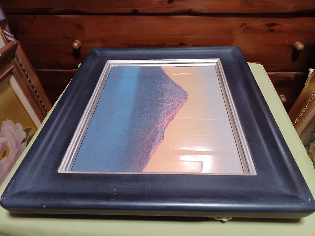 羽田裕 「霊峰富士」 油彩F6号 十騎会々員 点描リアリズム ホキ美術館