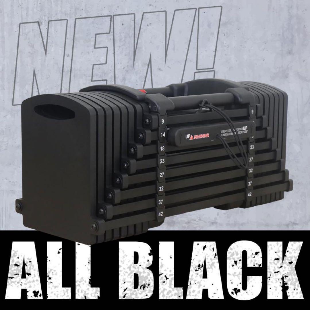 可変式ダンベル パワー ブロックダンベル 42kg 2個セット オールブラック