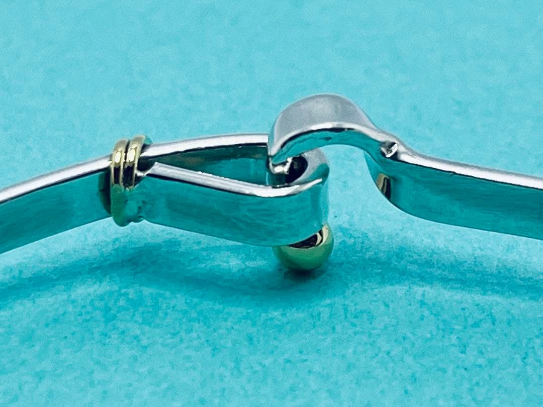 h482 ティファニー フック&アイ コンビ バングル 750/925 k18 - メルカリ