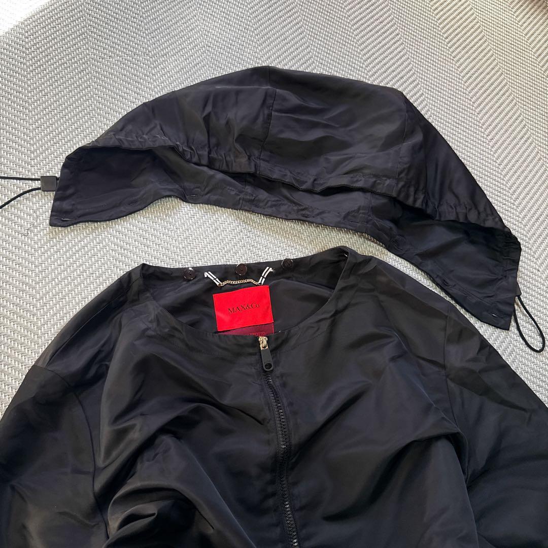 極美品 現行モデル MAX&Co. オーバーサイズ ナイロンコート フード L