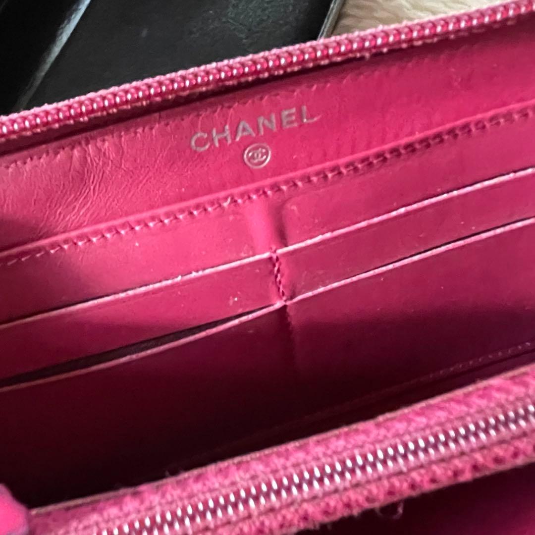 CHANEL 財布 ココマーク ピンク ファスナー