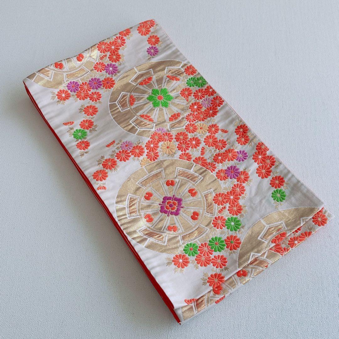 フルセット　七五三　７歳女の子　水色白　花扇　毬　白系袋帯　簡単半衿　7074