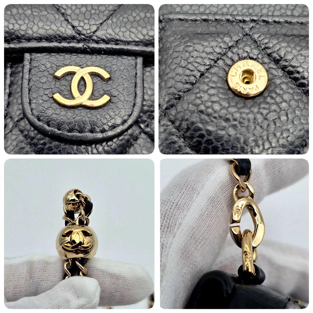 CHANEL iphone15proケース マトラッセ チェーン レザー