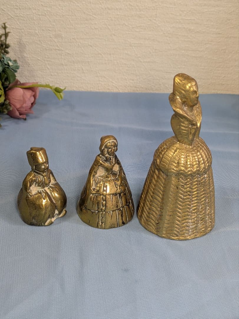 ロッタさま専用 真鍮製 ハンドベル ３点セット　フレーム2点