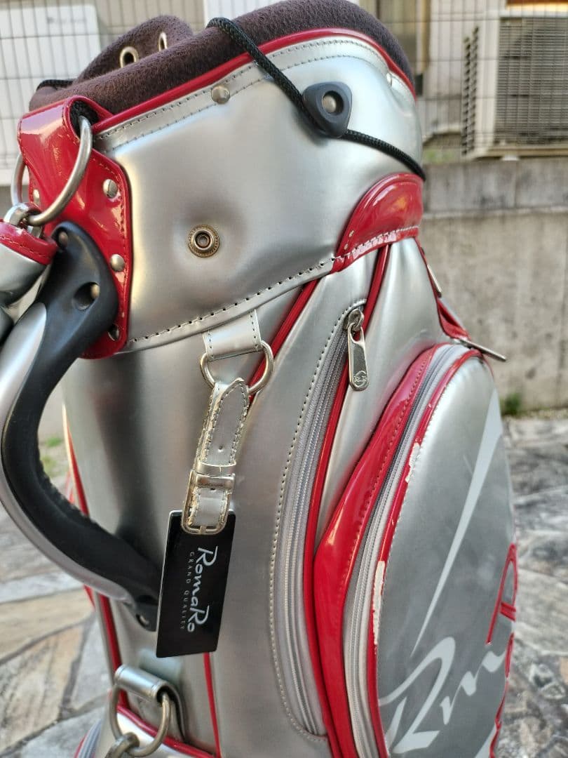 RomaRo シルバー/レッド キャディバッグ