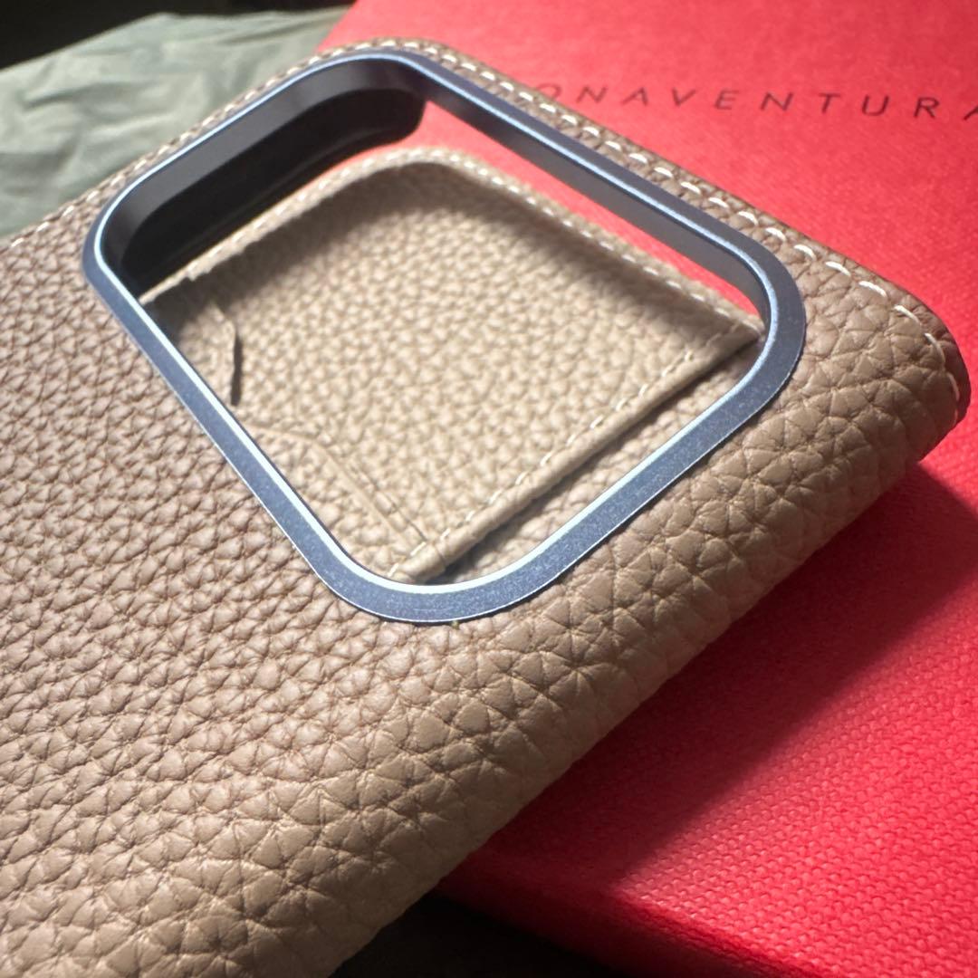 BONAVENTURA iPhone17proMAX用　手帳型ケース　色エトープ