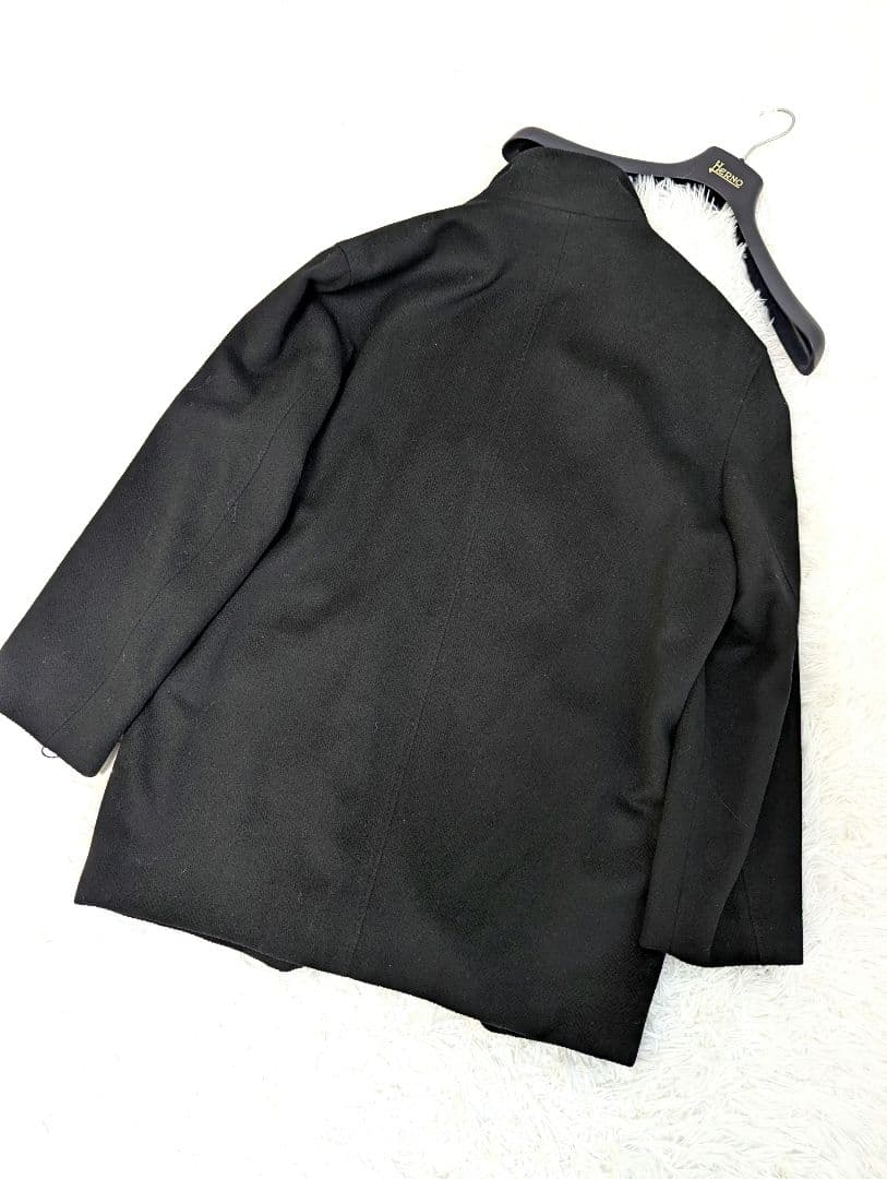 新品未使用　NOUMIカシミヤ 黒 チェスター　ショート　コート　日本製　L