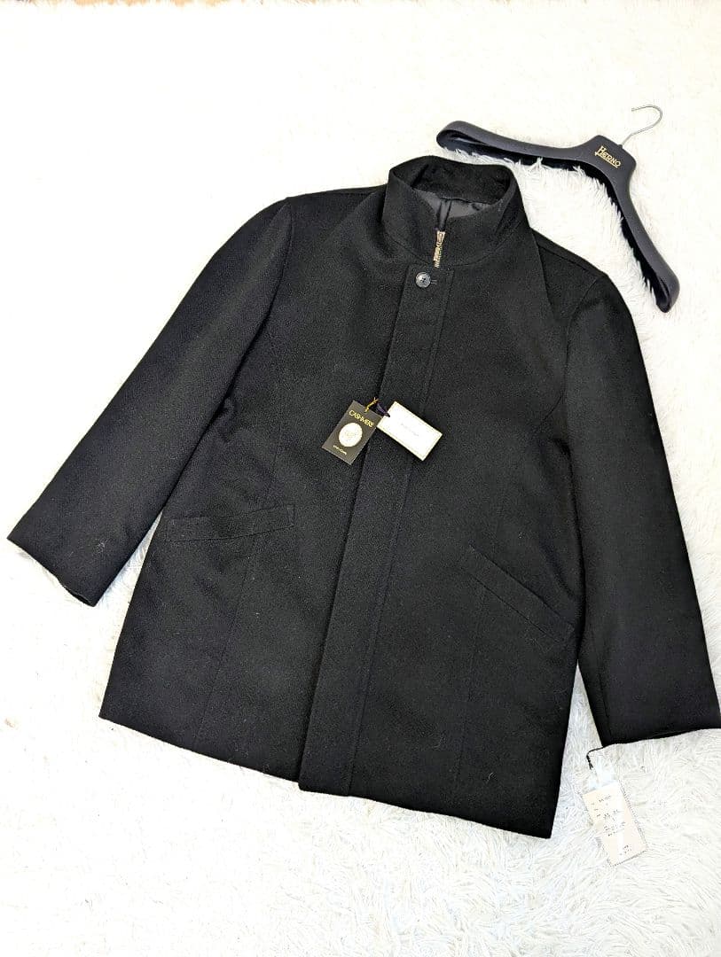 新品未使用　NOUMIカシミヤ 黒 チェスター　ショート　コート　日本製　L