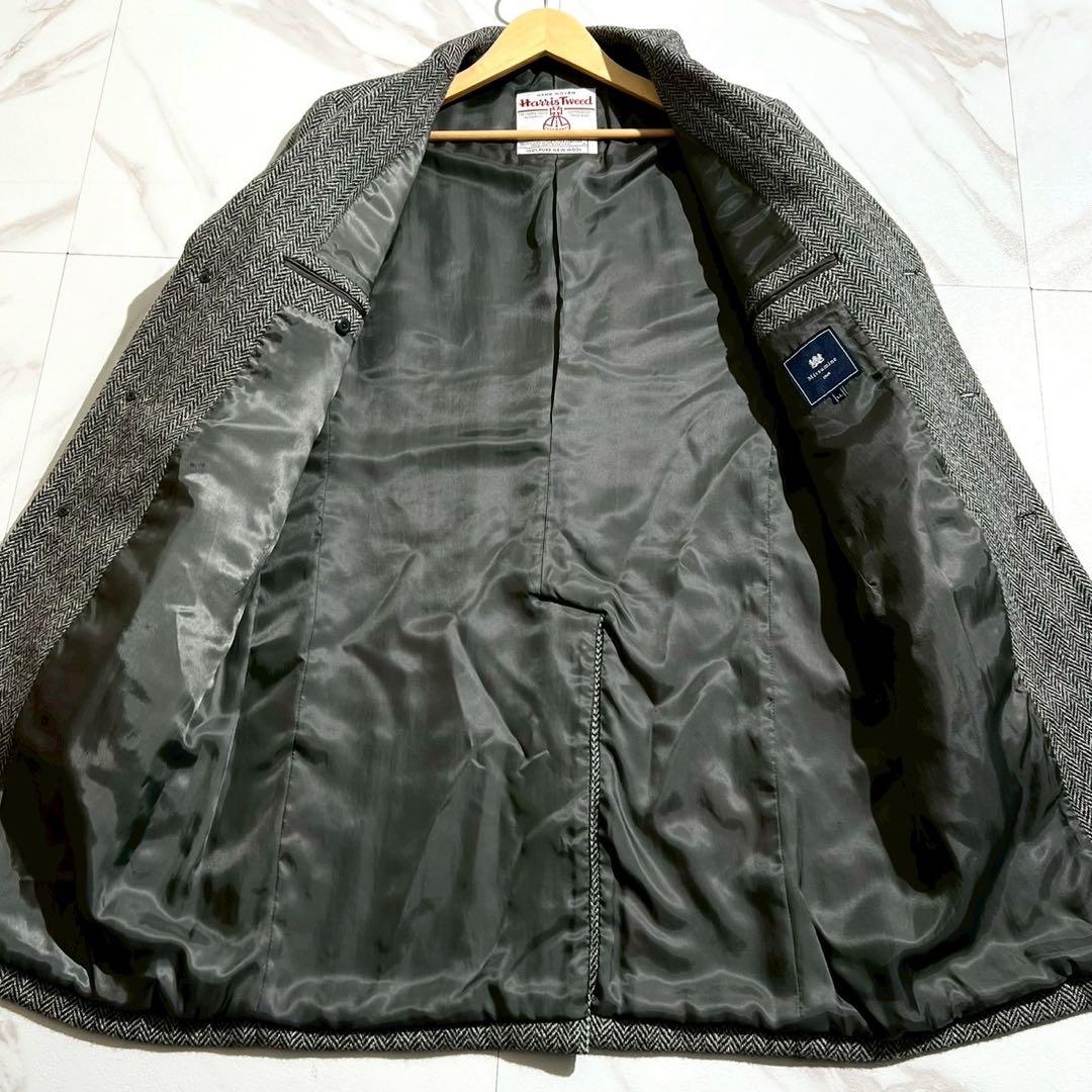 【極美品/LLサイズ】Harris Tweed ハリスツイード チェスターコート