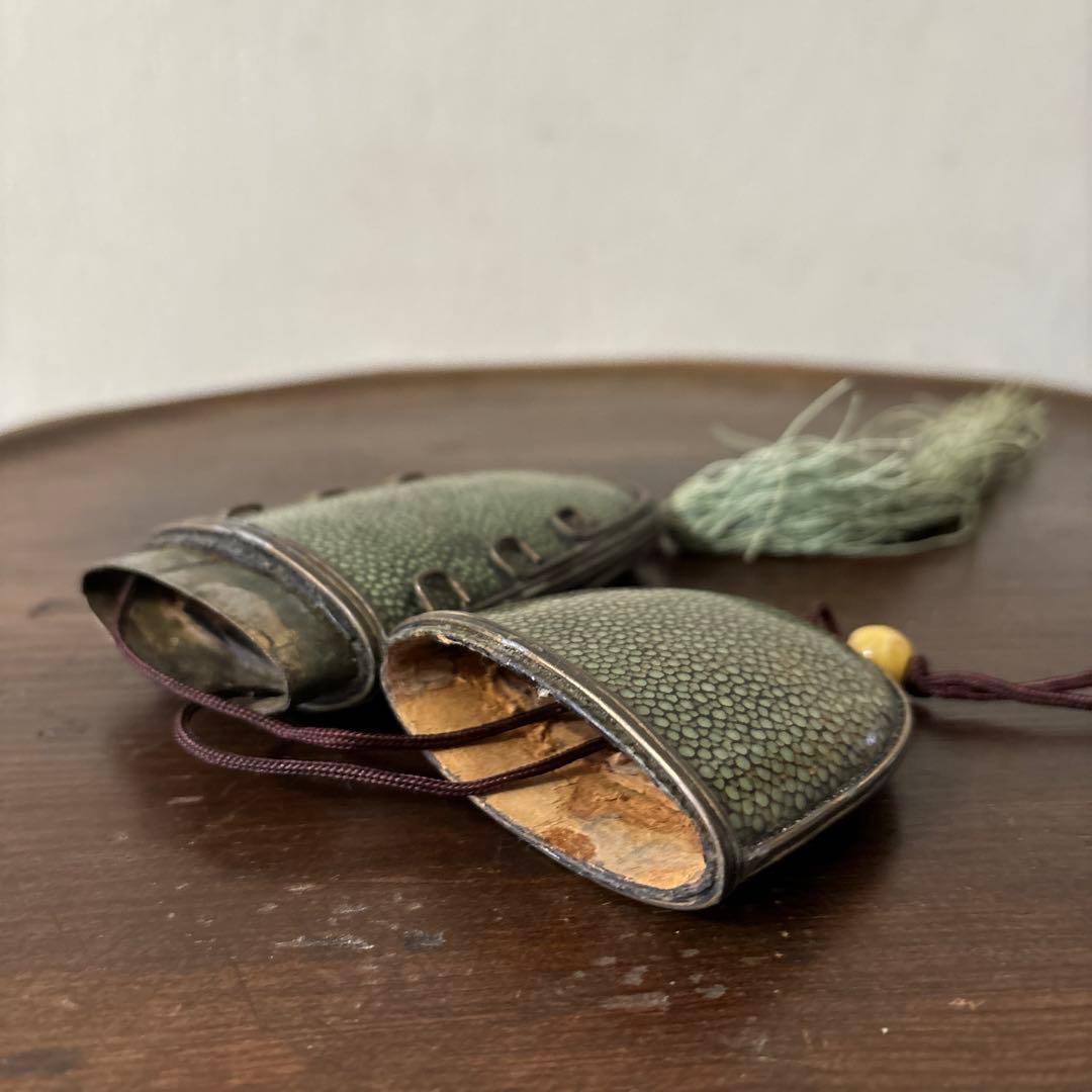 李朝時代後期 眼鏡匣 鮫皮 朝鮮王朝 アンティーク 韓国骨董 古道具 清朝