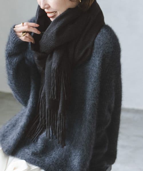 ORIGINALカシミヤストール★チャコールグレー①