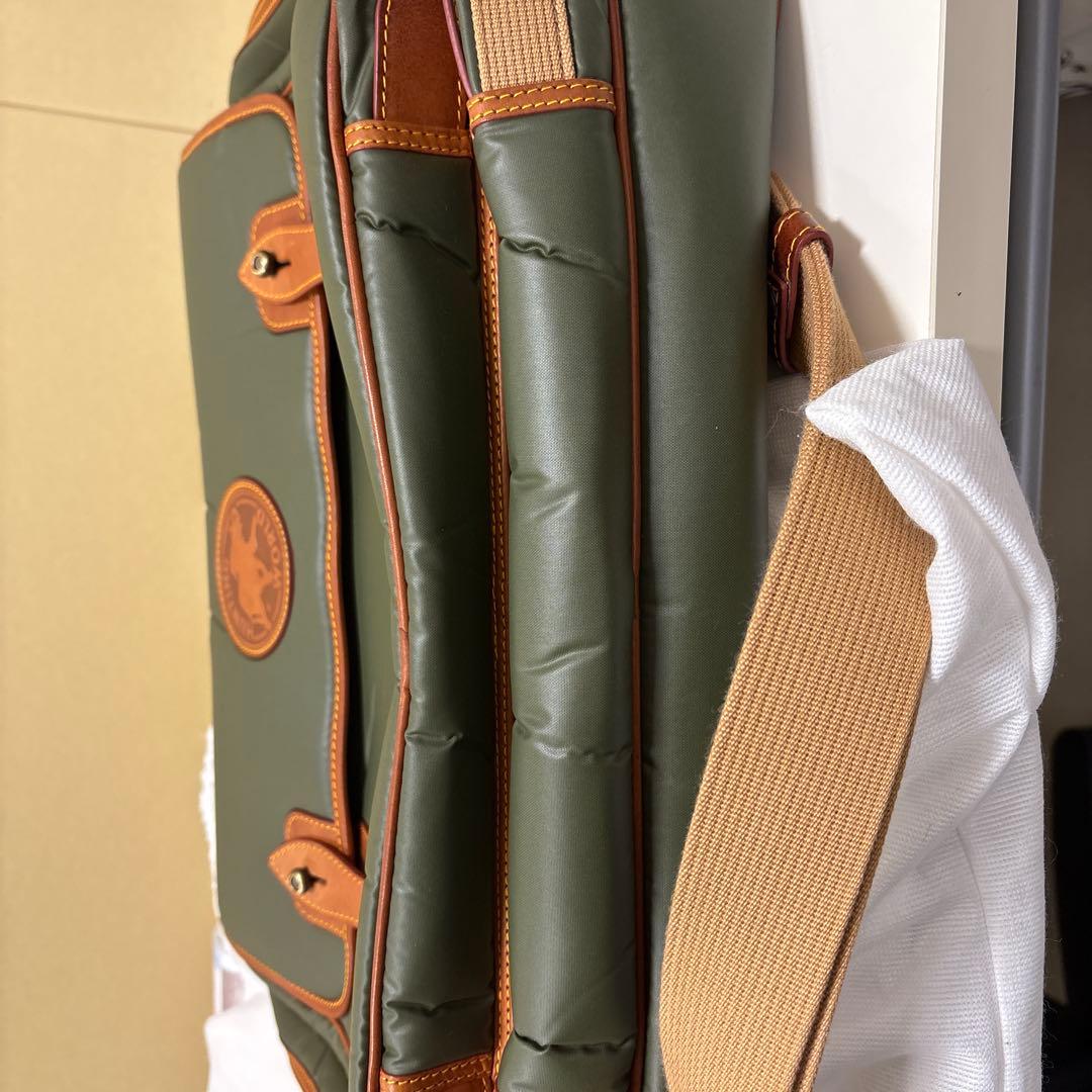 ハンティングワールド ボストンバッグ グリーン ナイロン×レザー 正規品