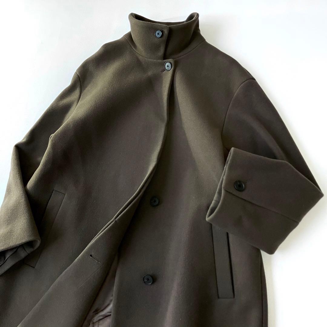 美品 ユナイテッドアローズ 定価5.7万 スタンドカラーコート ウール100%