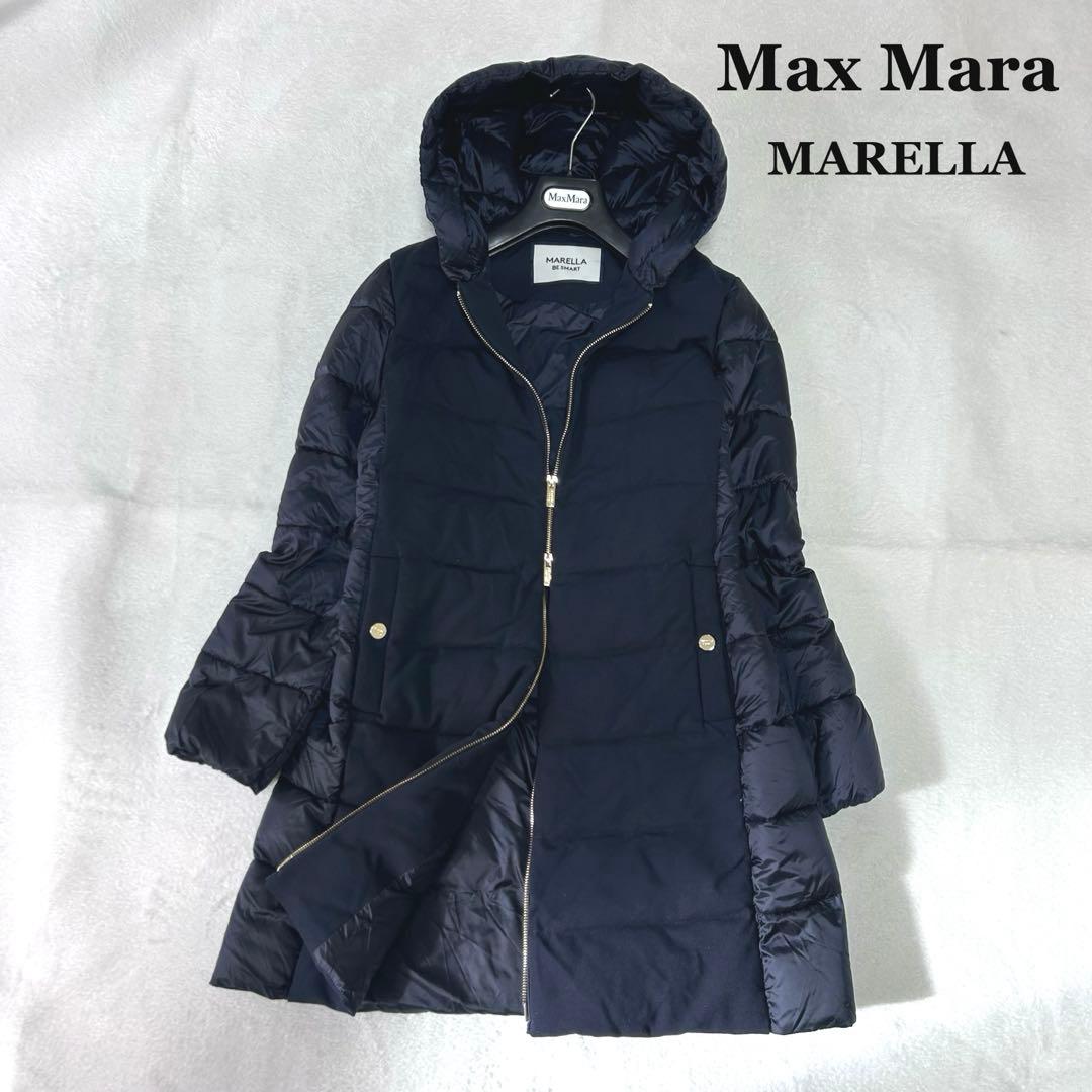 美品✨マックスマーラ✨マレーラ　切り替え フーデットコート　ダウンコート　42