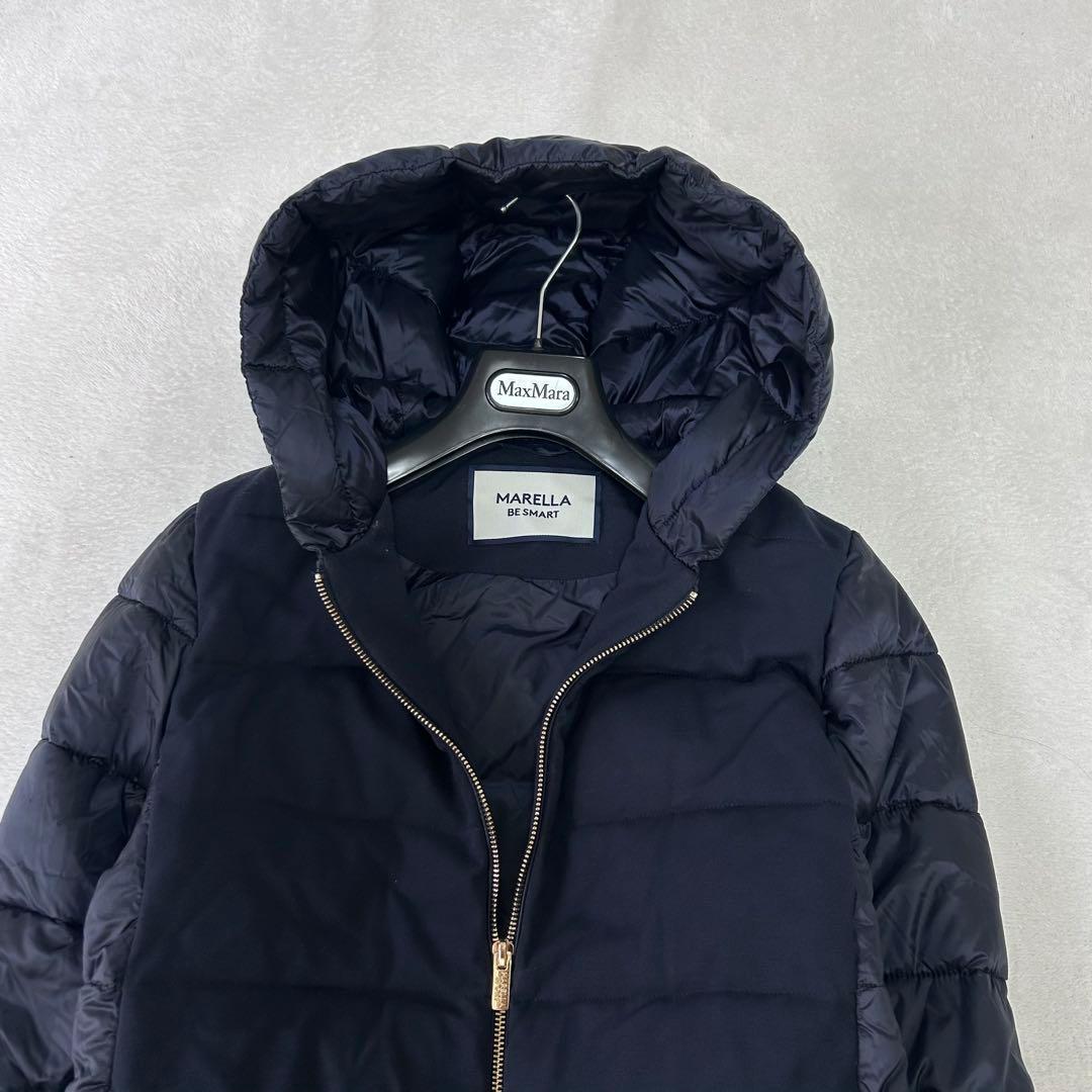 美品✨マックスマーラ✨マレーラ　切り替え フーデットコート　ダウンコート　42