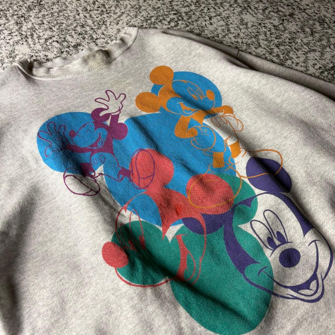 90s USA製 ディズニー　ミッキーマウス　ダメージ　ボロ襤褸　スウェット