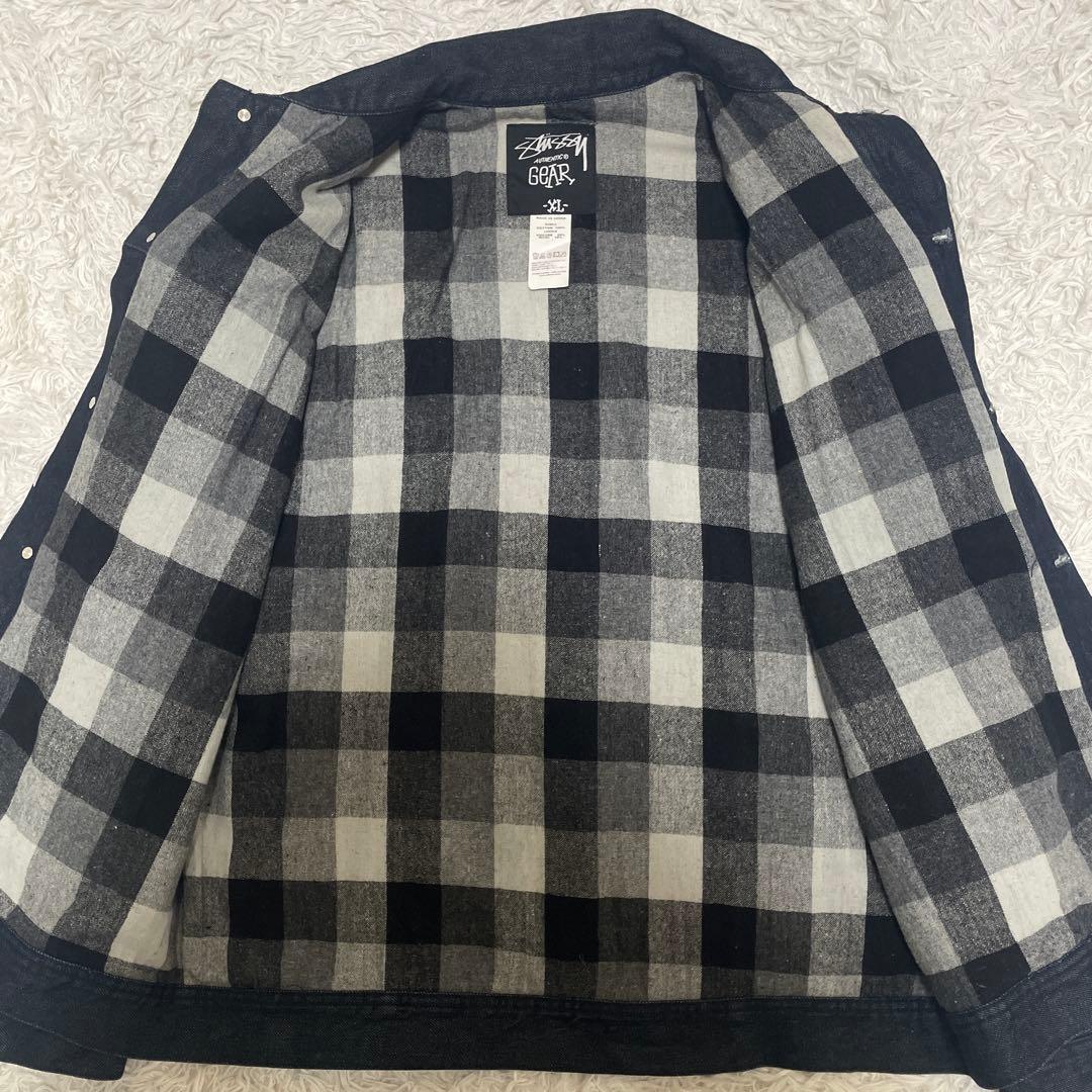 極美品✨STUSSY TRIBE デニムジャケット Gジャン 刺繍 濃紺 XL