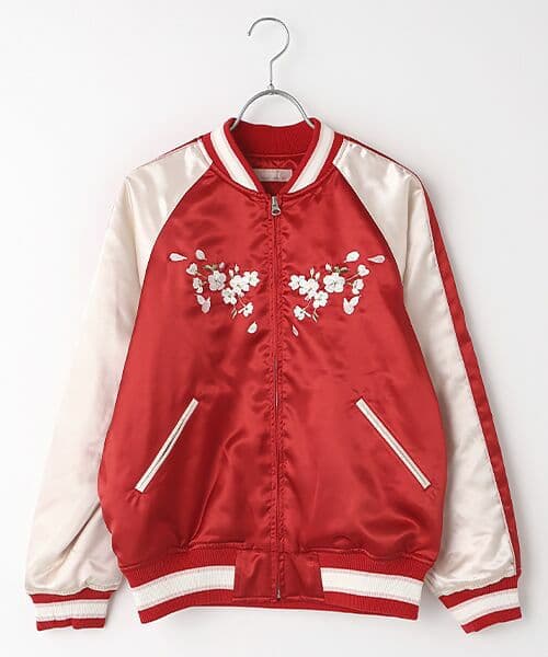 【最終価格 】桜テディ刺繍使いブルゾン【美品】