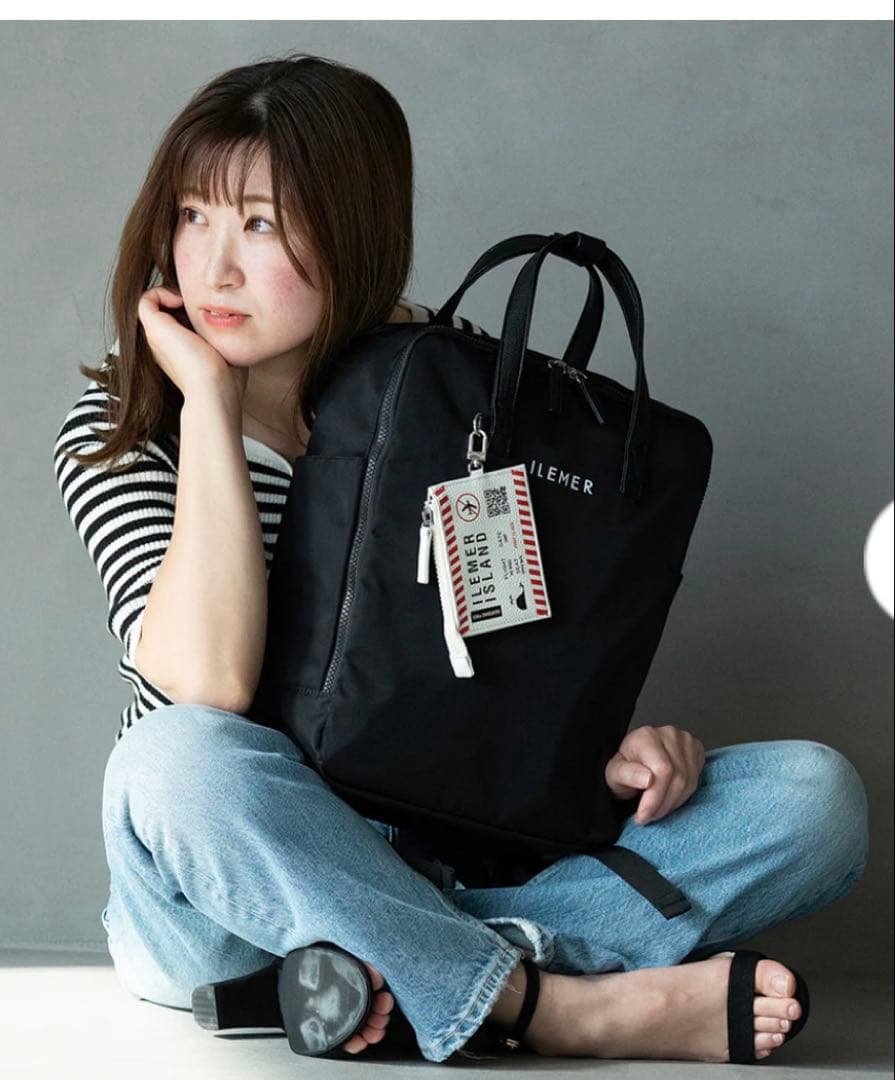 ヨーコ 様ILEMER PONPONトローリー ブラック　リュック　イルメール