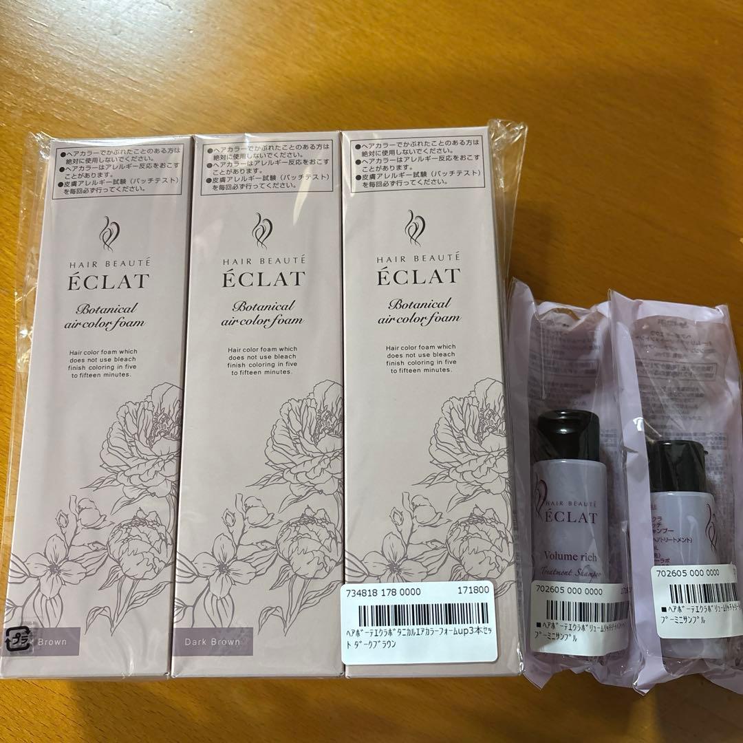 ヘアボーテエクラボタニカル エアカラーフォーム up ダークブラウン3本 ヘアボーテ エクラ ボタニカルエアカラーフォーム ダークブラウン