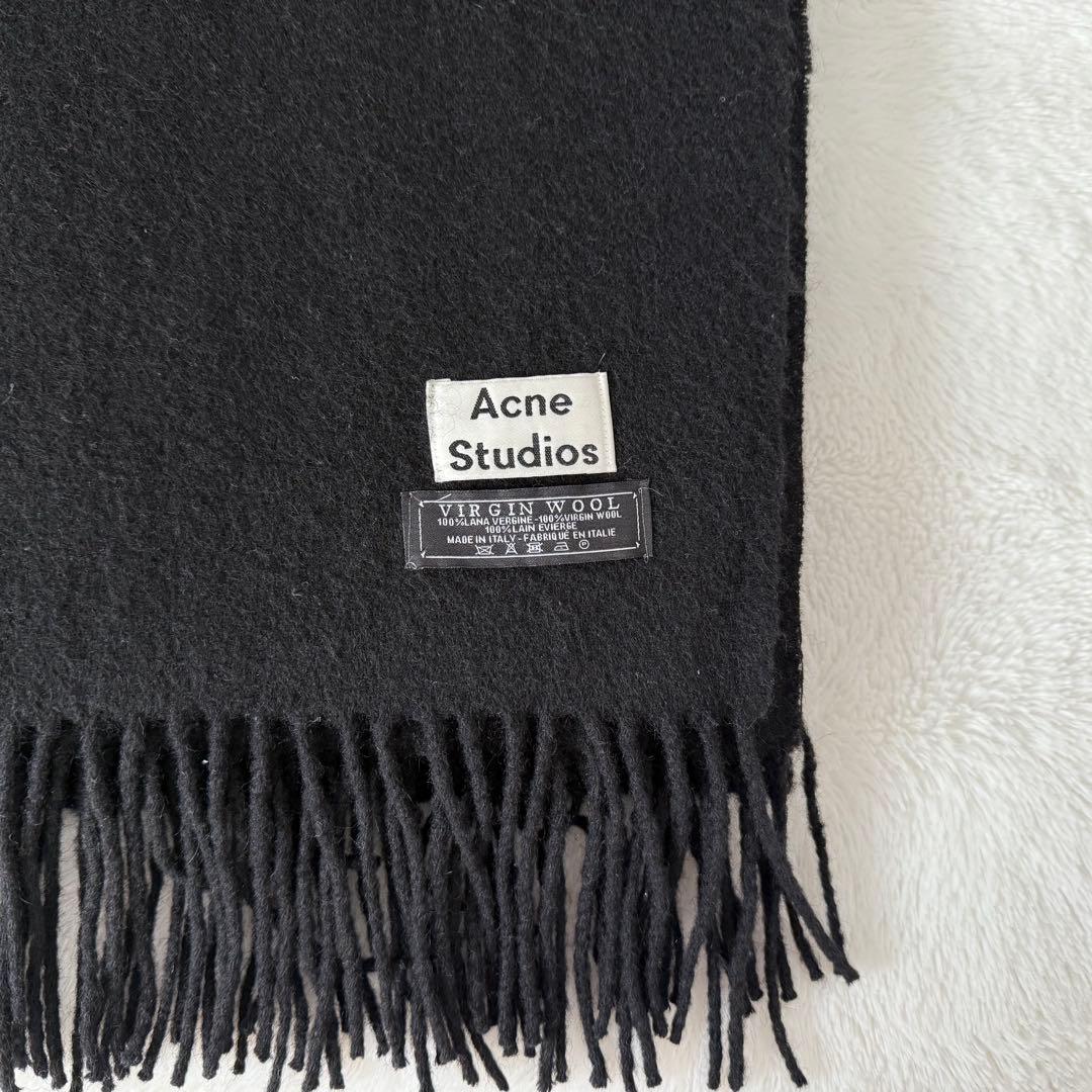 マフラーピン・袋付】Acne Studios ブラック マフラー ストール - メルカリ