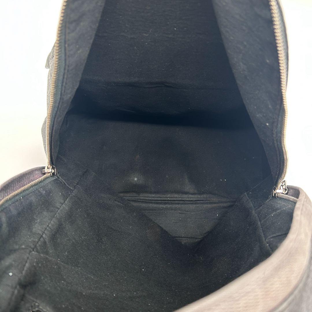 【漂う高級感】 バレンシアガ オールレザー ロゴ バックパック グレー