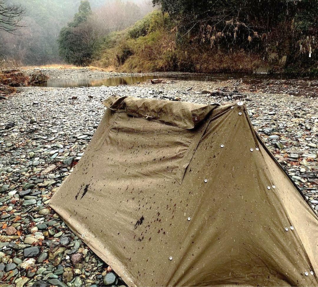 ［当時物・ヴィンテージ］ドイツ軍幕　2枚1セット　パップテント　フルセット ドイツ軍 フレクターン迷彩 パップテント フルセット 【COTTON素材