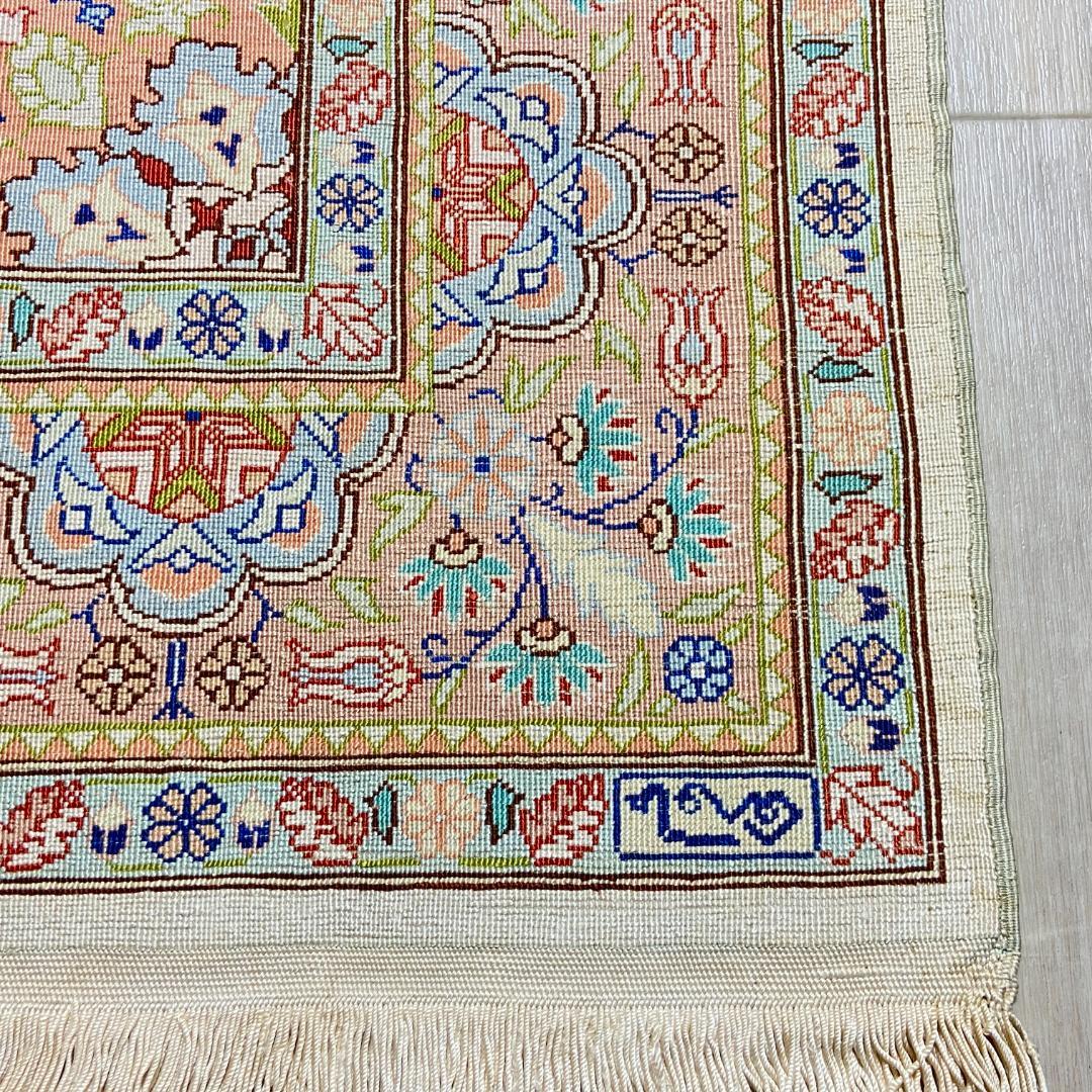 証明書付】最高級トルコ ヘレケ絨毯 シルク 100万ノット メダリオン