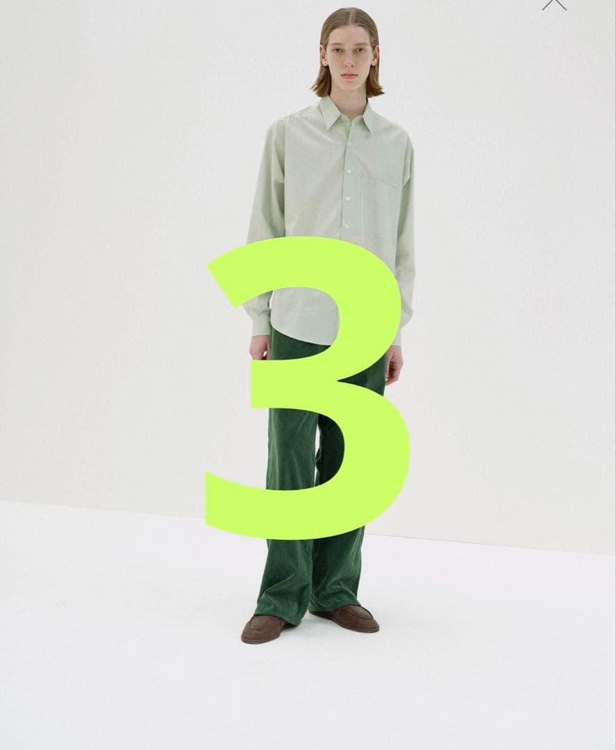 AURALEE WASHED FINX TWILL サイズ3 ライトグリーン