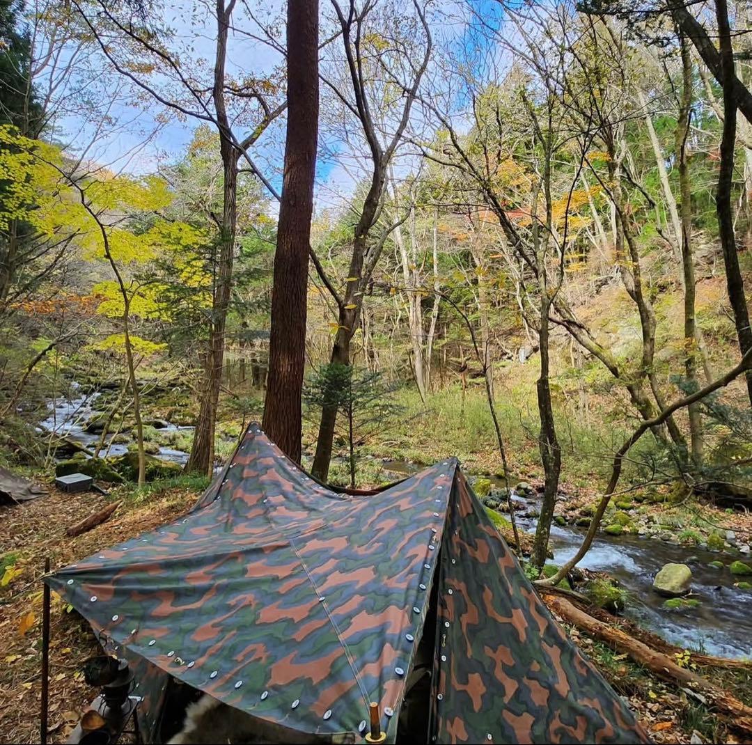 軍幕屋】B級品☆ノルウェー軍カモⅡテント☆4枚☆ビンテージ