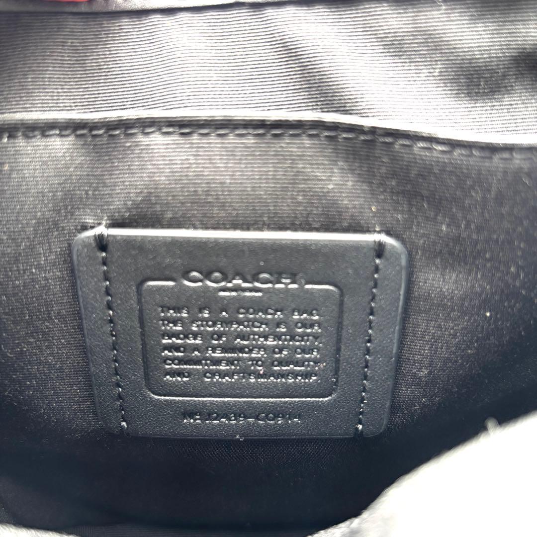 未使用保管品 コーチ ルーカス クロスボディ ロゴ レザー 斜め掛け メンズ 黒