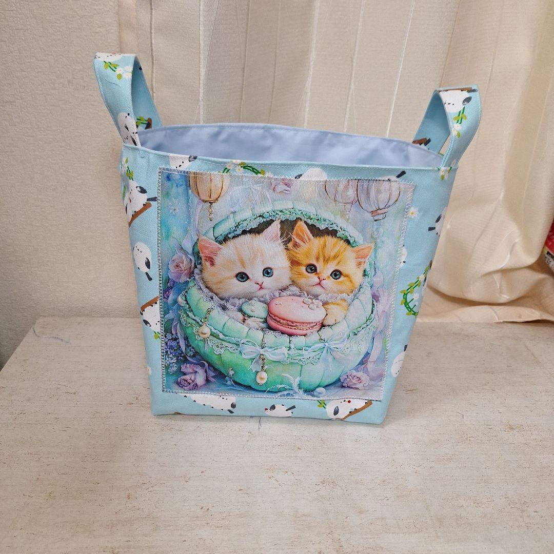 激レアパネル生地 ハンドメイド 布バスケット