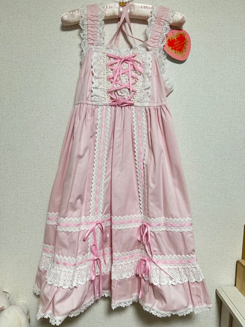 新品BABYベビードールジャンパースカートピンク