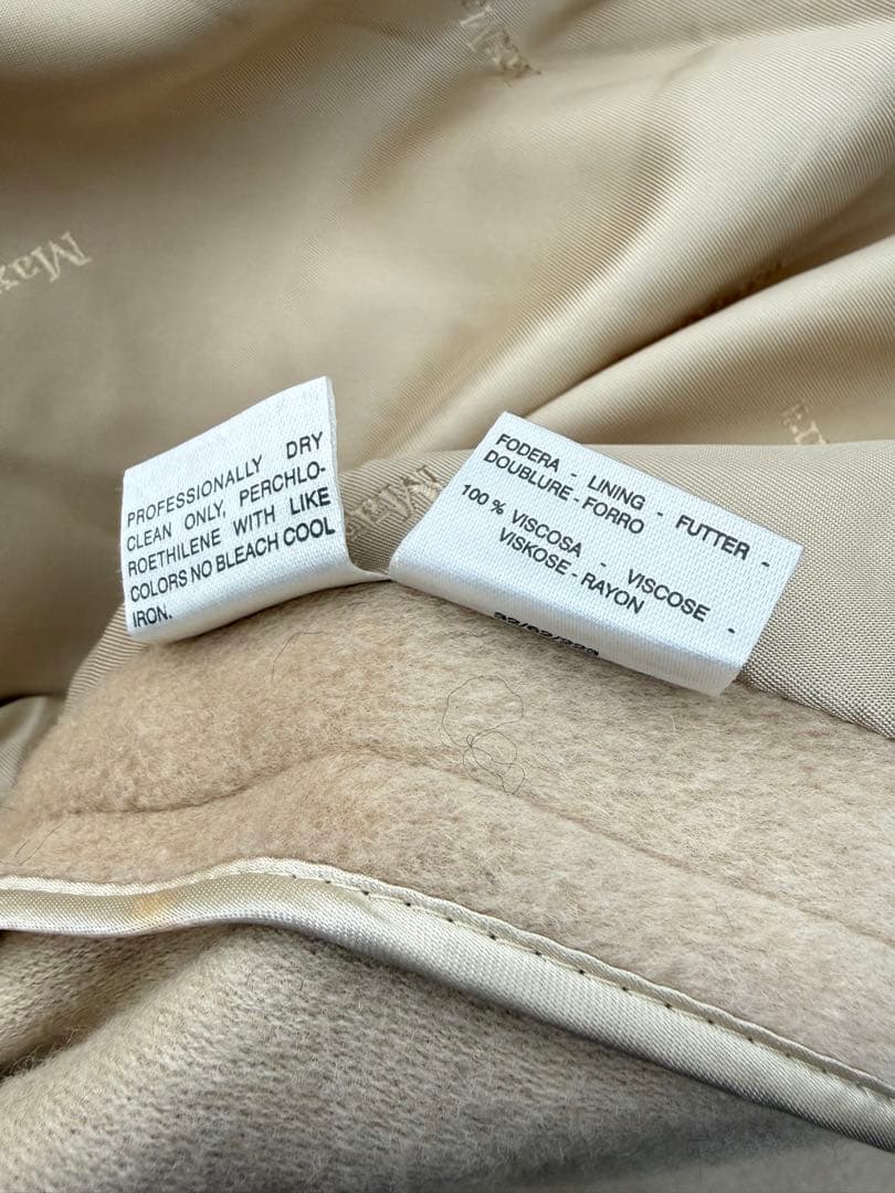 MAX MARA マックスマーラ ウールロングコート アイボリー系 40