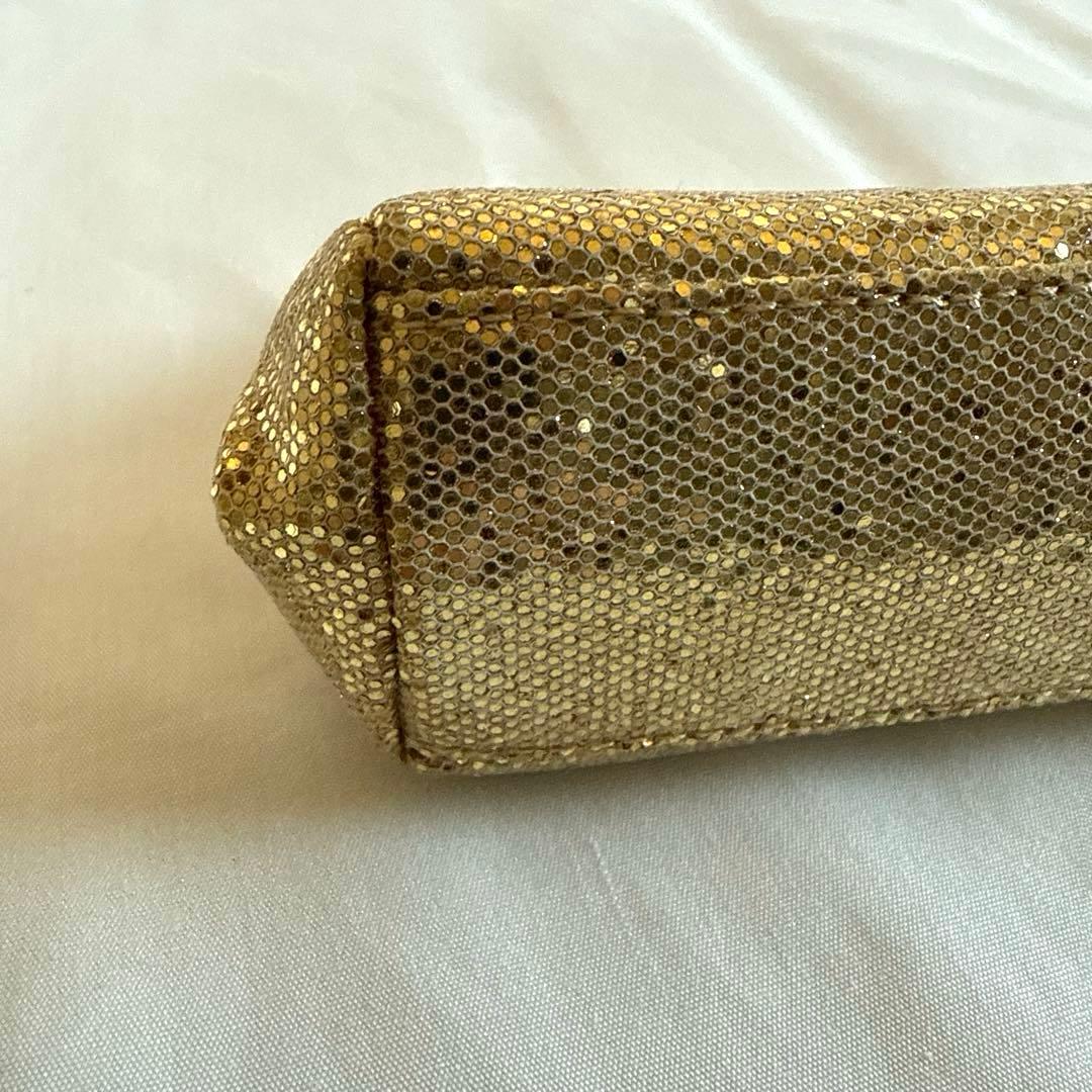 【美品】A.D.M.J. ウォレットポーチ　がま口　ゴールド
