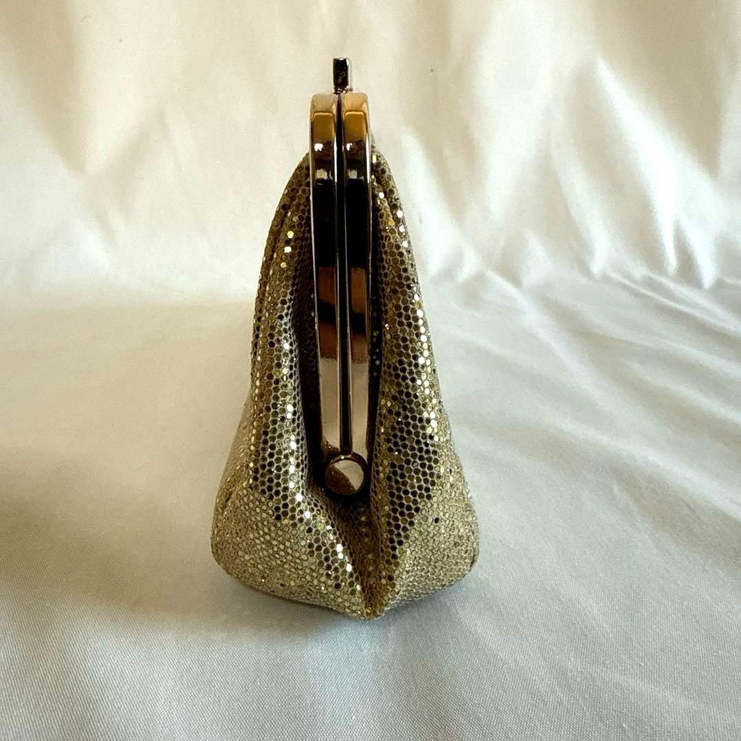 【美品】A.D.M.J. ウォレットポーチ　がま口　ゴールド