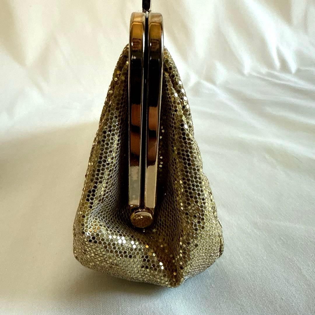 【美品】A.D.M.J. ウォレットポーチ　がま口　ゴールド