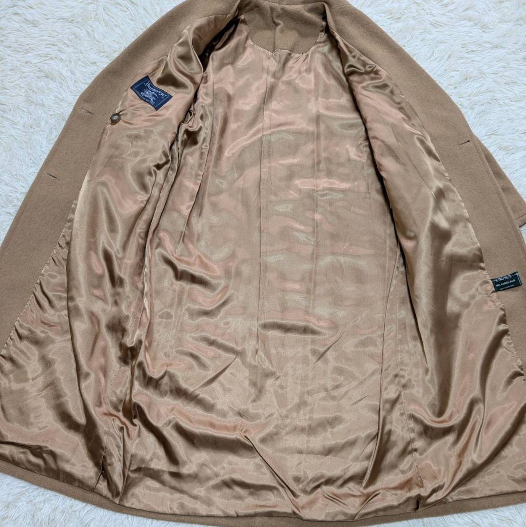 バーバリー チェスターコート キャメル100% ダブル ベルト ベージュ L