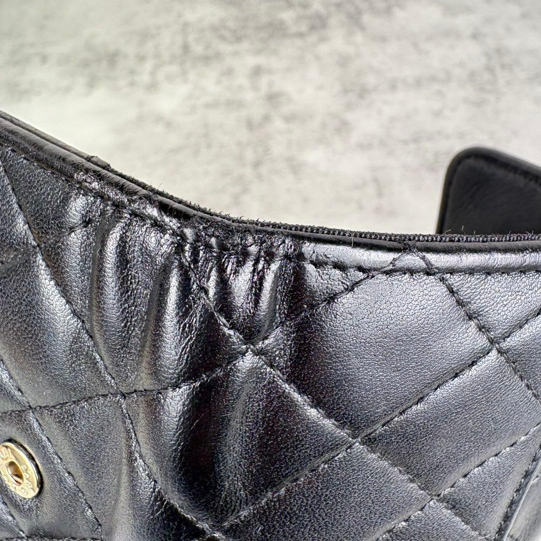 CHANEL キーリング　キーケース　マトラッセ　ラムスキン　カードケース