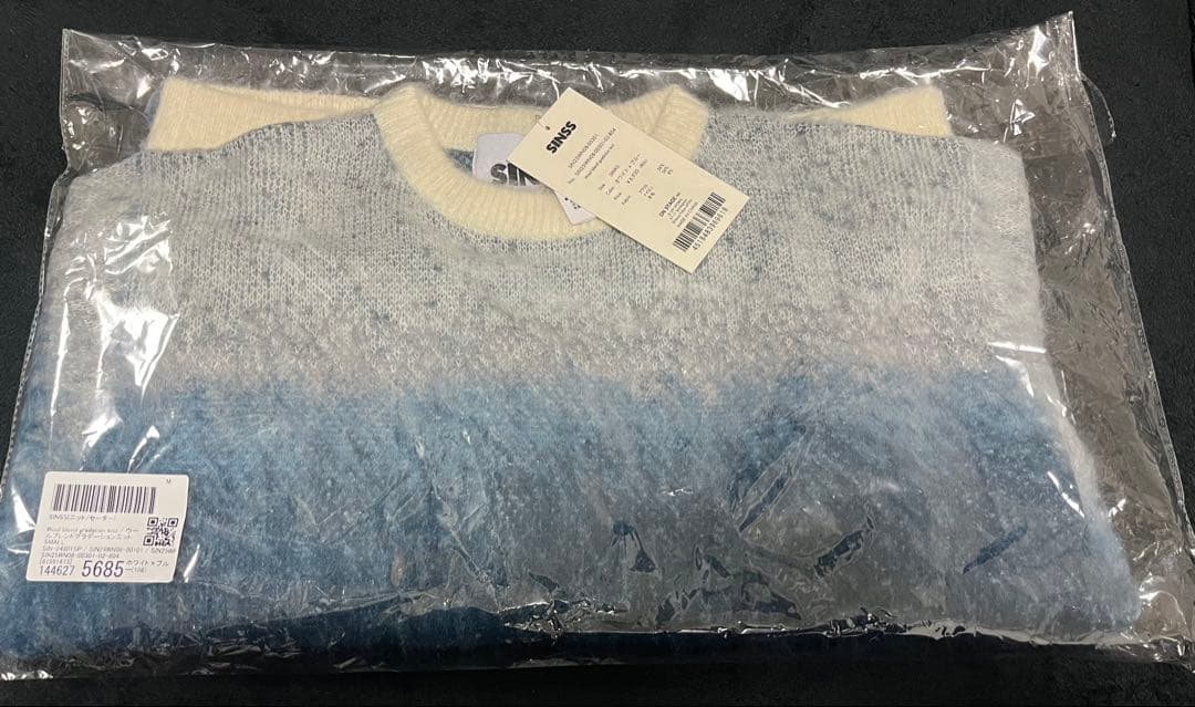 SINSS ウールブレンドグラデーションジップニット　S