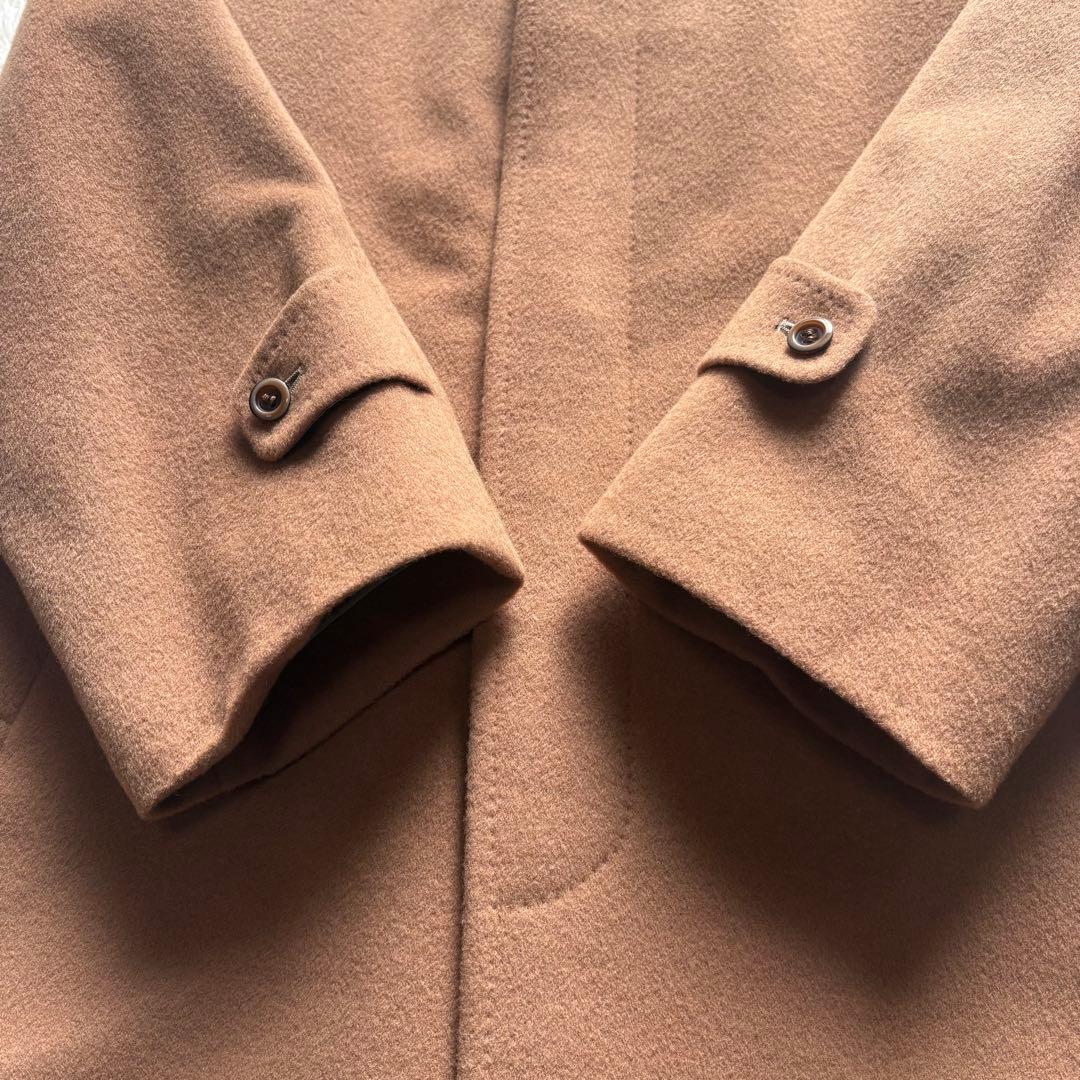 【極上の肌触り】カシミヤ30%混 ロングステンカラーコート キャメル Mサイズ