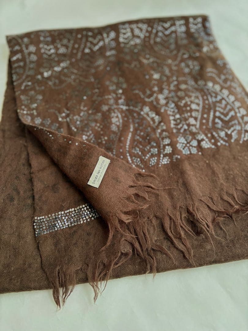 DRIES VAN NOTEN ドリスヴァンノッテン ラメ装飾　ウールストール