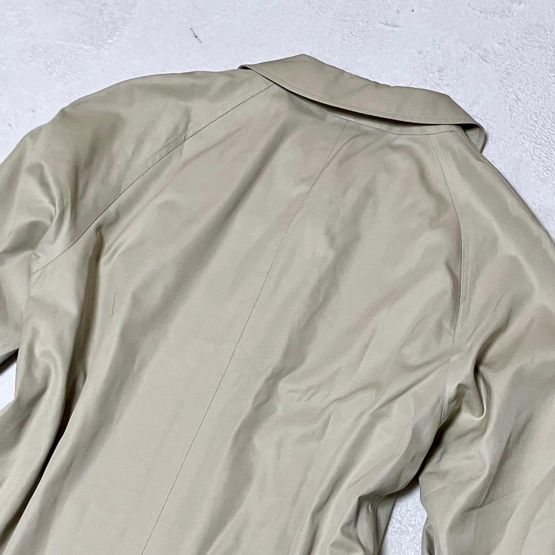 バーバリー　ステンカラーコート　ロング　裏ノバチェック総柄　大きめゆったり　XL