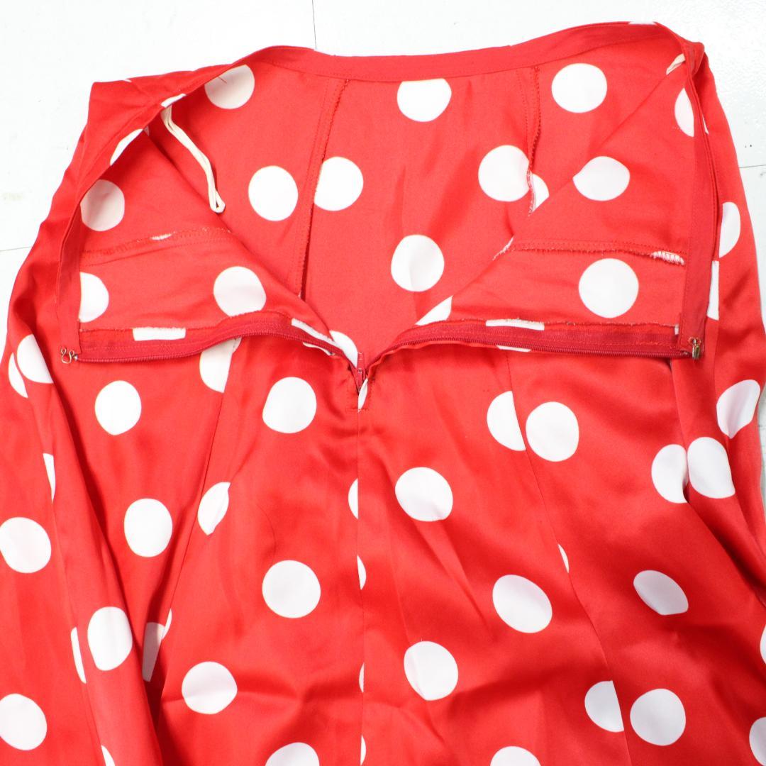 フラメンコ衣装】レッド ファルダ スカート ボランテ ドット 水玉 赤