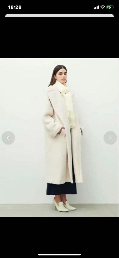 タグなし ボアテーラーカラーロングコート テディベアコート N.O.R.K