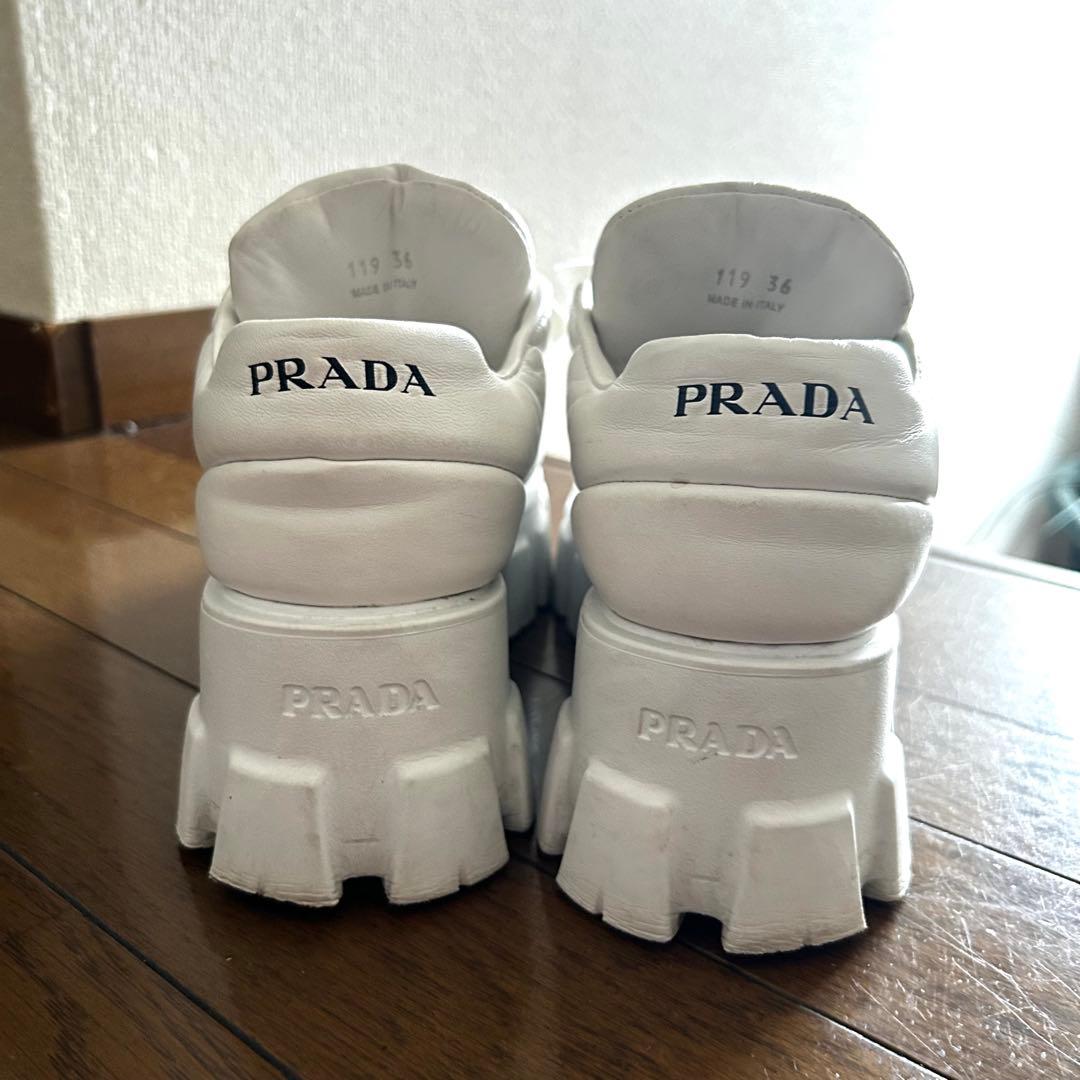 PRADA プラダ　モノリス ナッパレザー レースアップシューズ スニーカー