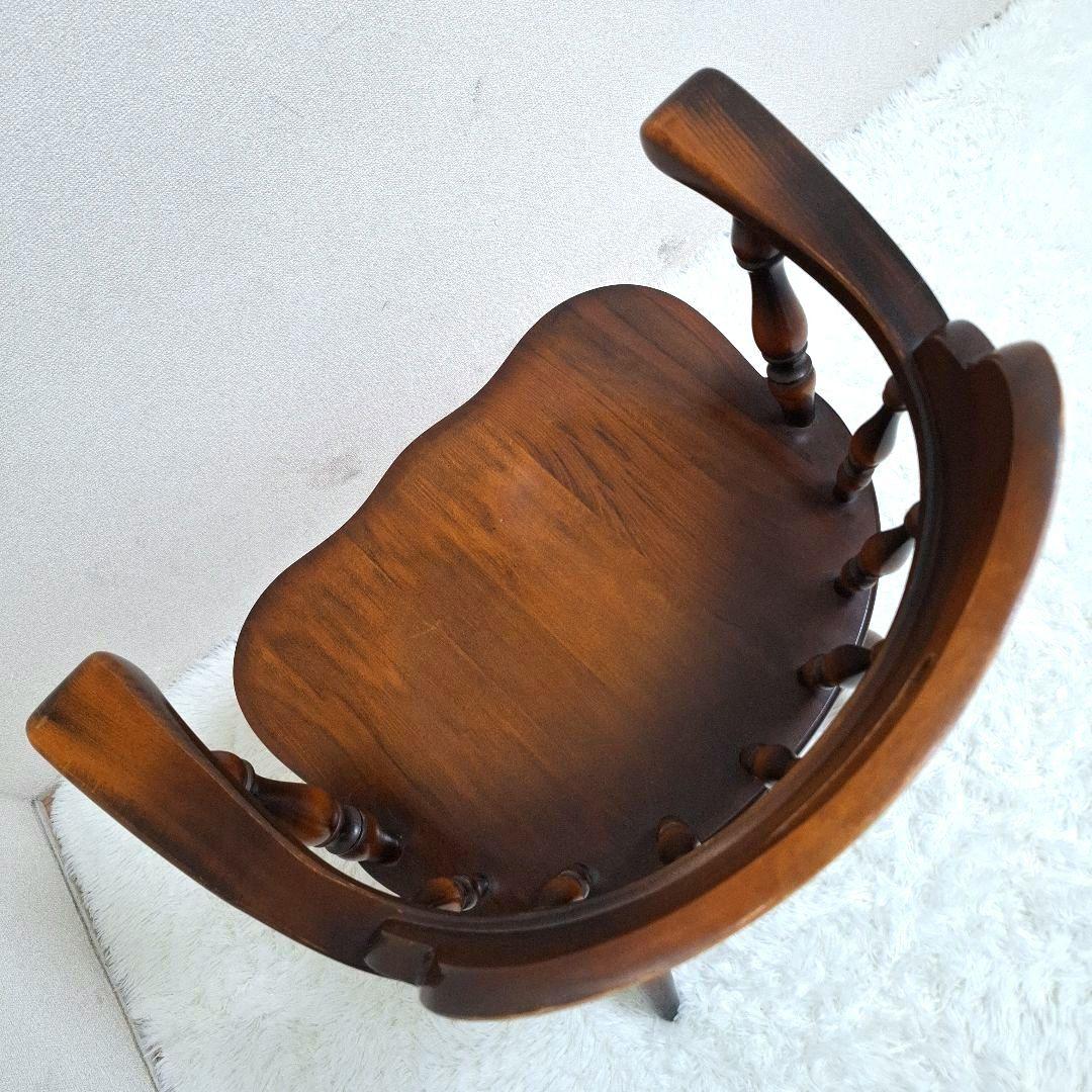 【美品】飛騨産業 アームチェア ダイニングチェア キツツキマーク